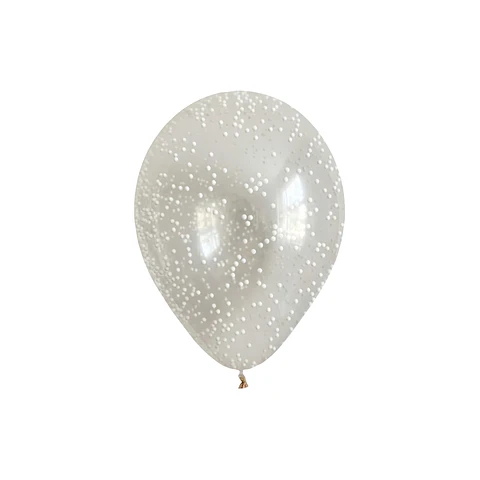 Globo Látex Bolitas de plumavit Blancas 30cm con Helio