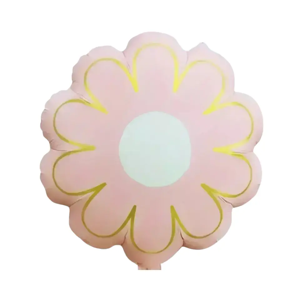 Globo Metálico Flor Rosada con Helio 1