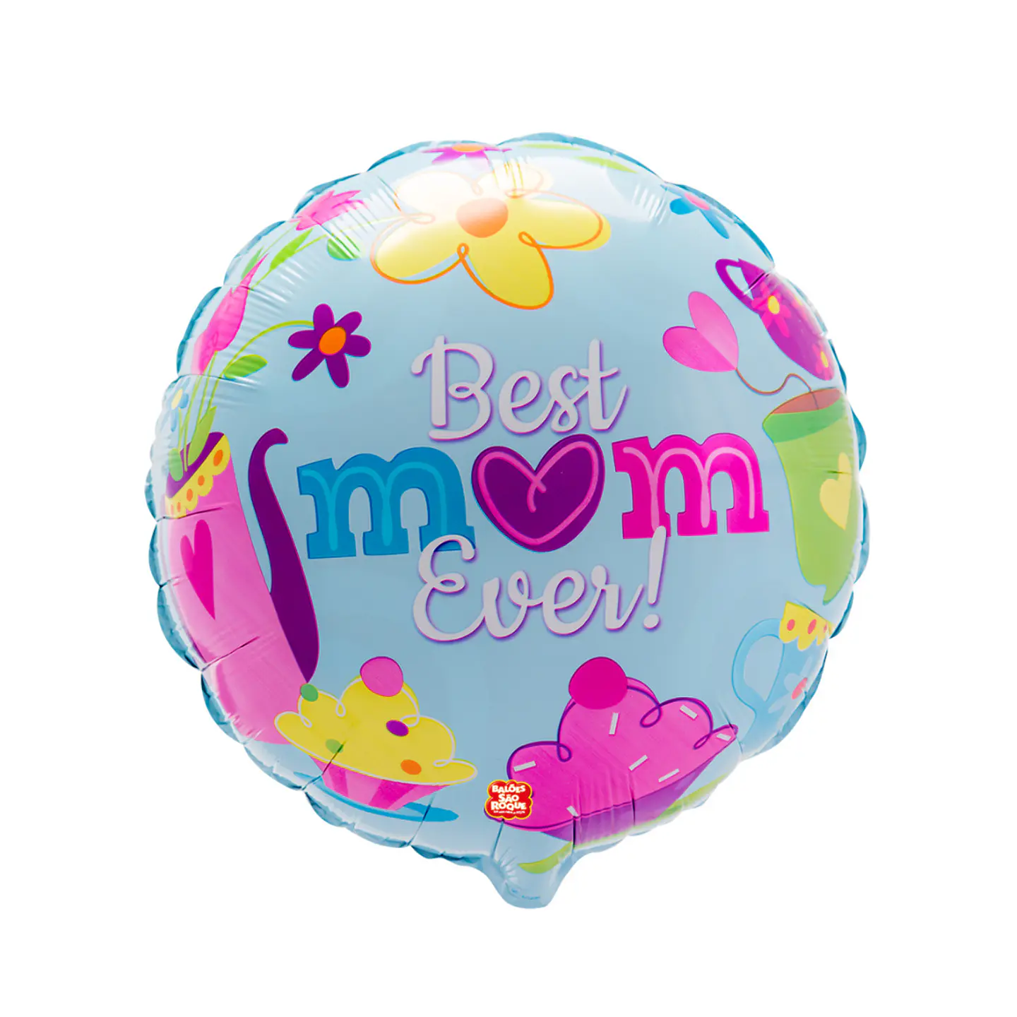 Globo Metálico Redondo Best Mom Ever con Helio 1