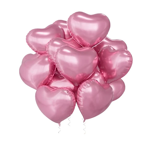 Pack 10 Globos Corazón Rosado 45cm 