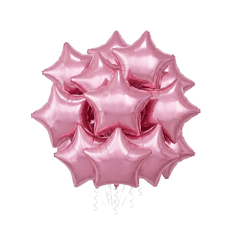 Pack 10 Globos Estrella Rosada 45cm 