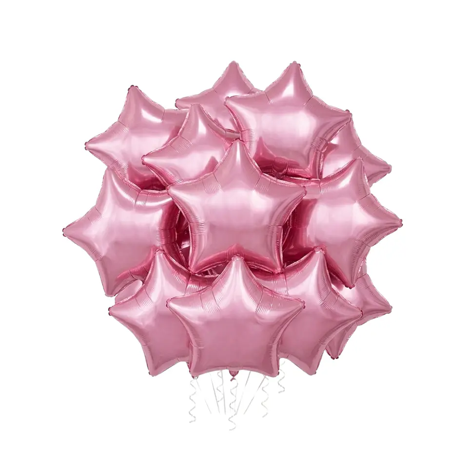 Pack 10 Globos Estrella Rosada 45cm  1