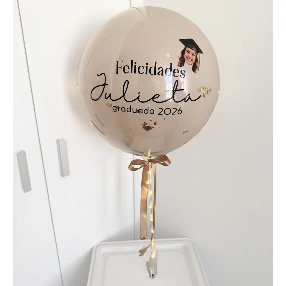Globo Burbuja Personalizado Foto con Varilla y luz hada 1