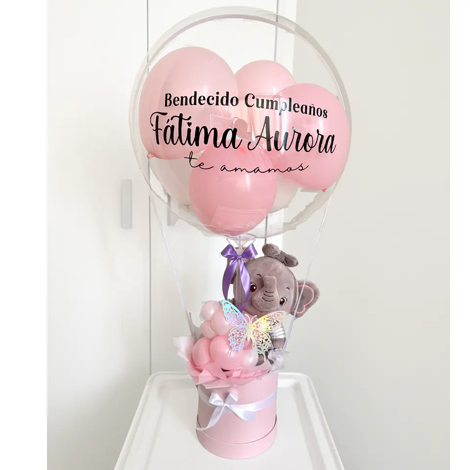 Box Oso Peluche con Globo Burbuja Personalizado  8