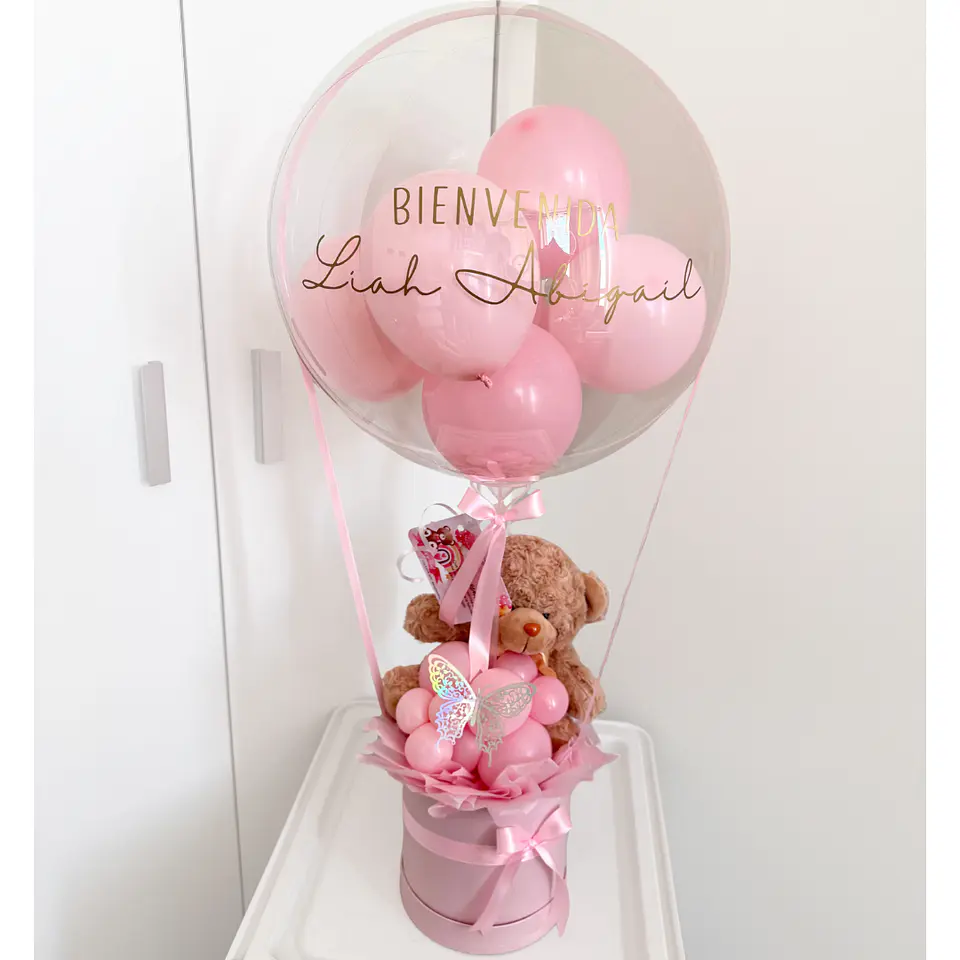 Box Oso Peluche con Globo Burbuja Personalizado  2