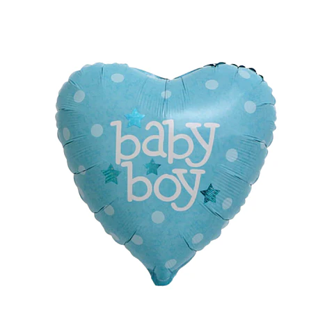 Globo Metálico Corazon Baby Boy con Helio 45cm 18"