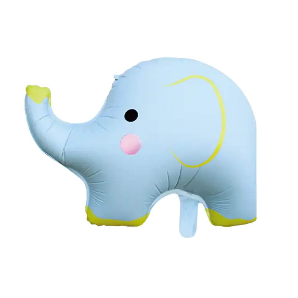 Globo Foil Metálico Elefante Azul 62cm con Helio 1