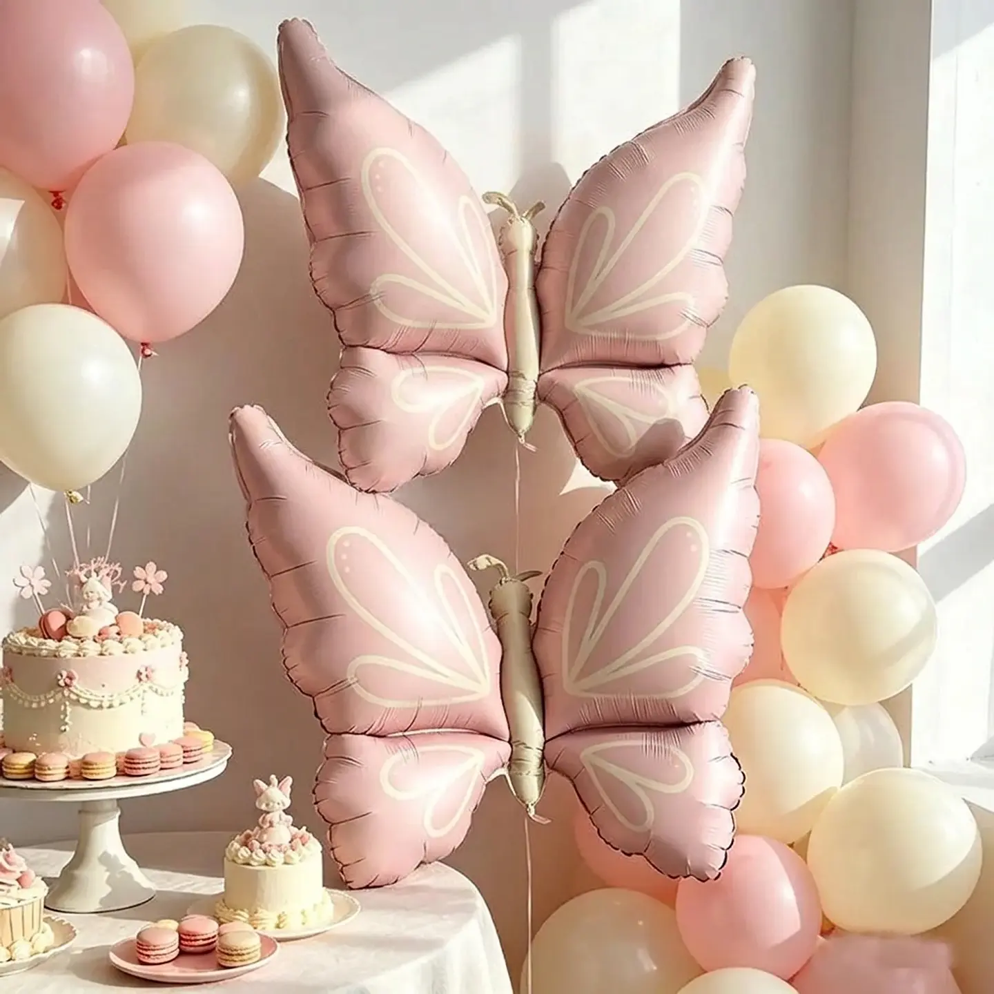 Globo Metálico Mariposa Rosa con Helio 94cm | Tendencia 3