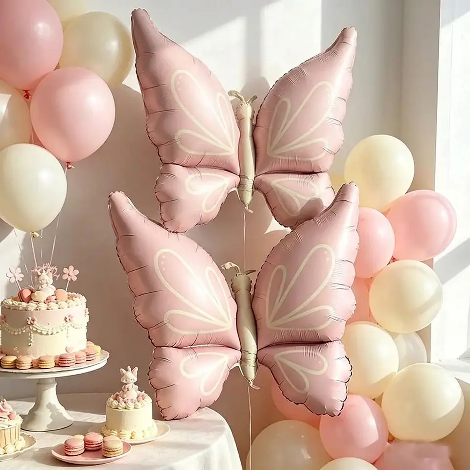 Globo Metálico Mariposa Rosa con Helio 94cm | Tendencia 3
