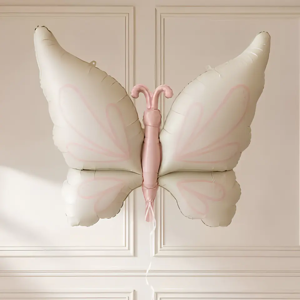 Globo Metálico Mariposa Beige con Helio 94cm | Tendencia 2