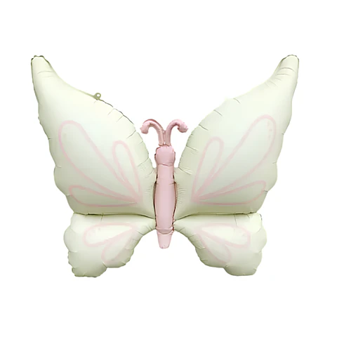 Globo Metálico Mariposa Beige con Helio 94cm | Tendencia