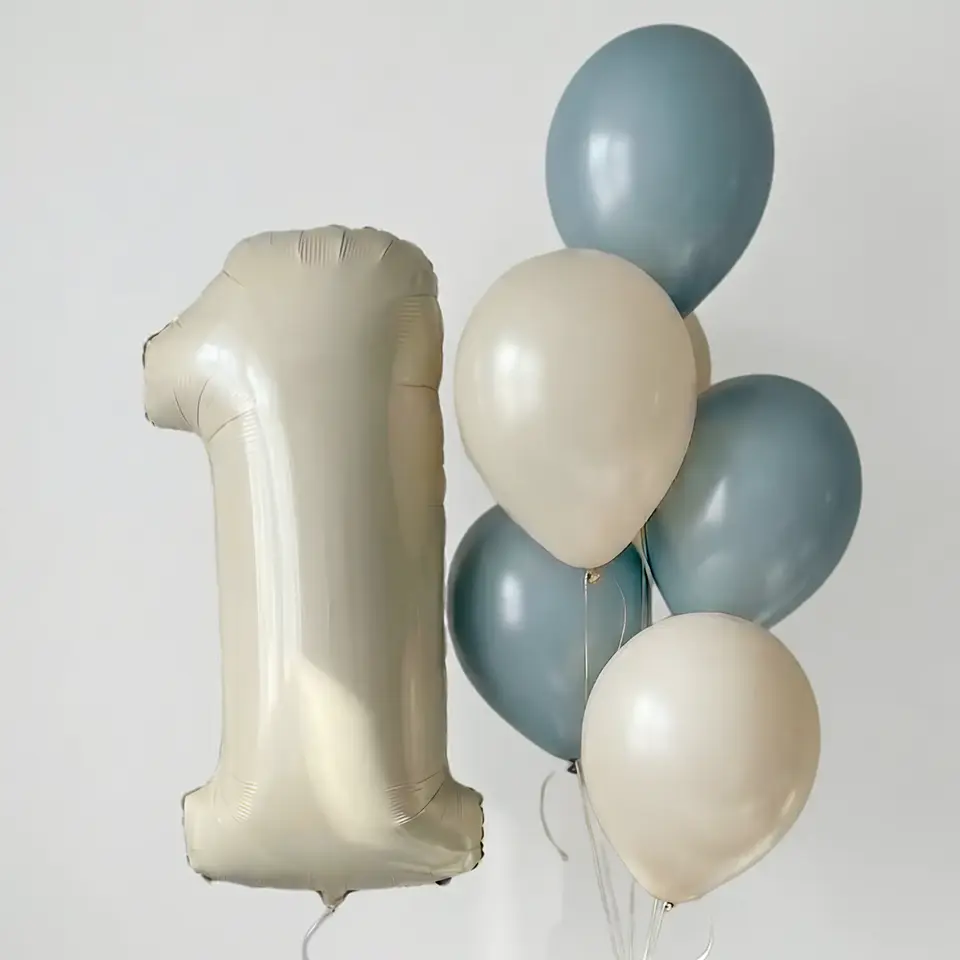 Set Número 1 más 5 globos látex | Decoración  1