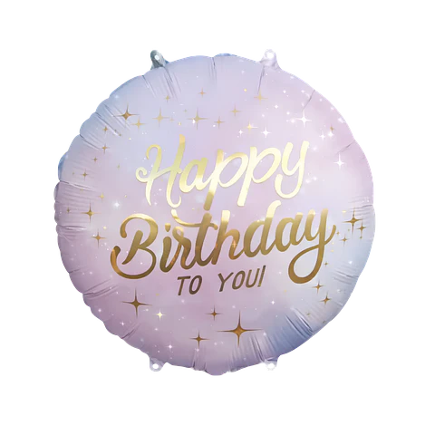 Globo Metálico Redondo Happy Birthday to You! con Helio 45cm