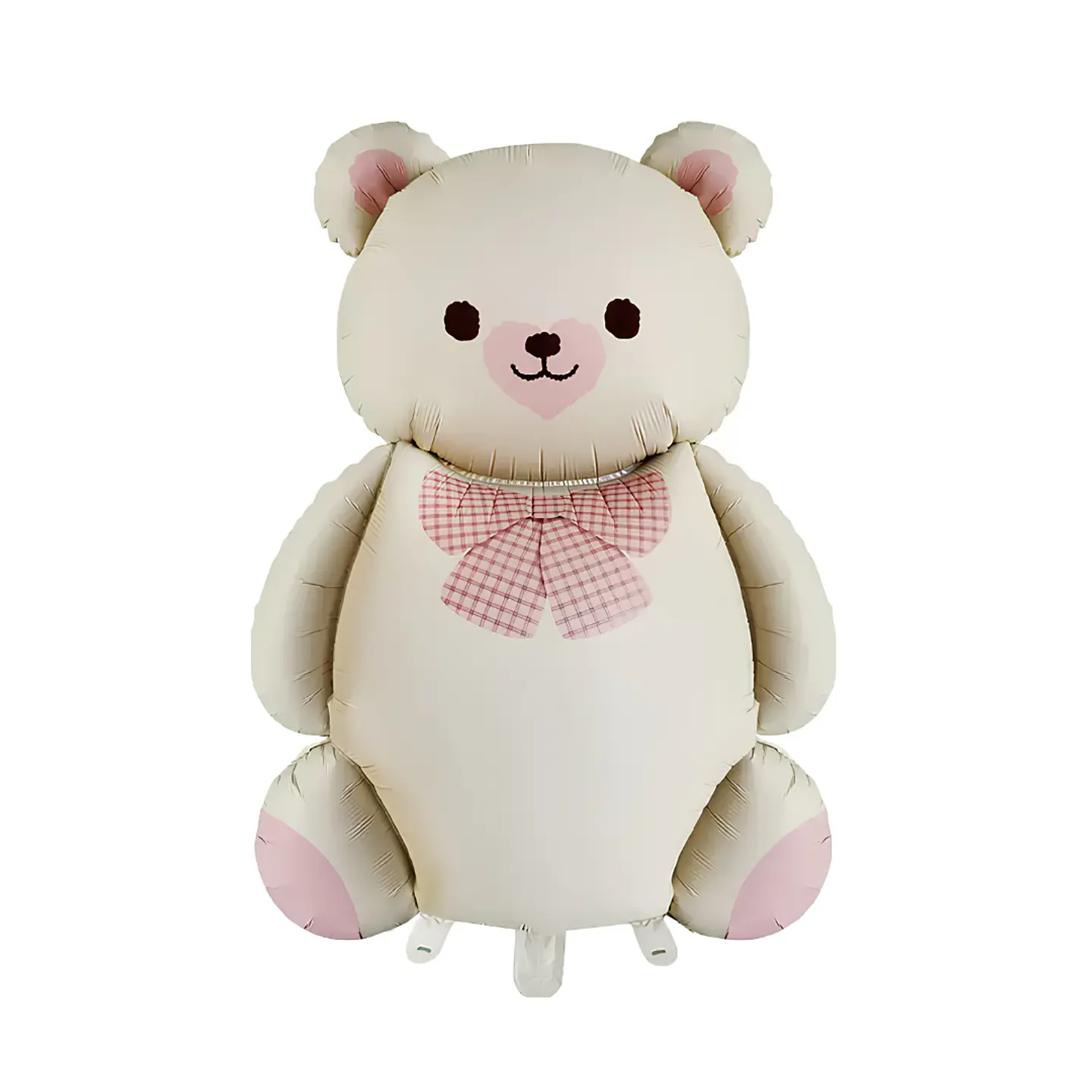 Globo Oso Teddy Arena y Rosado con Helio 90cm 1
