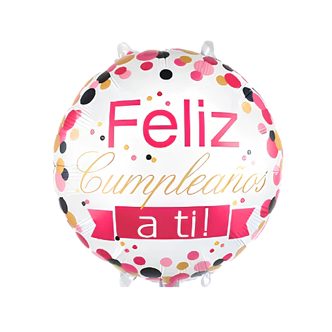 Globo Metálico Feliz Cumpleaños a ti! con Helio 45cm