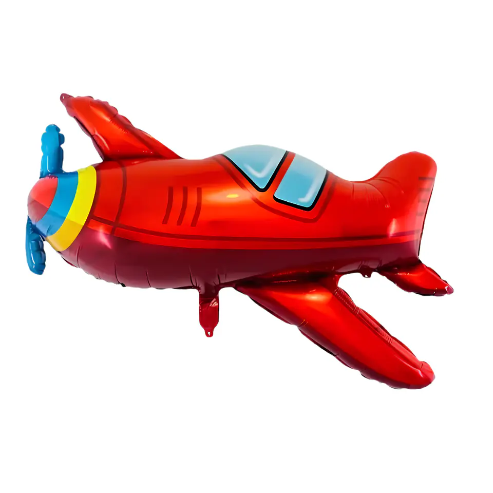 Globo Metálico Avión Rojo con Helio 96cm 1