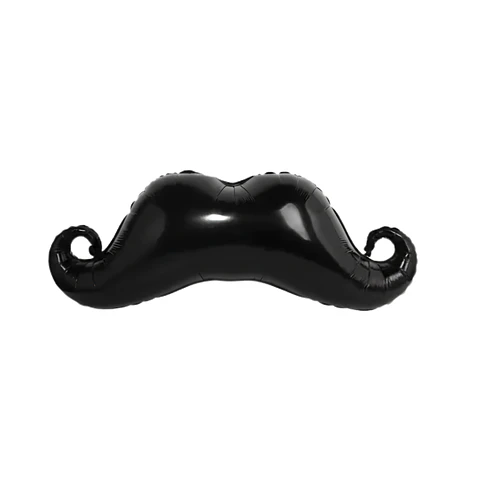 Globo Metálico Mostacho Negro 91cm con Helio 