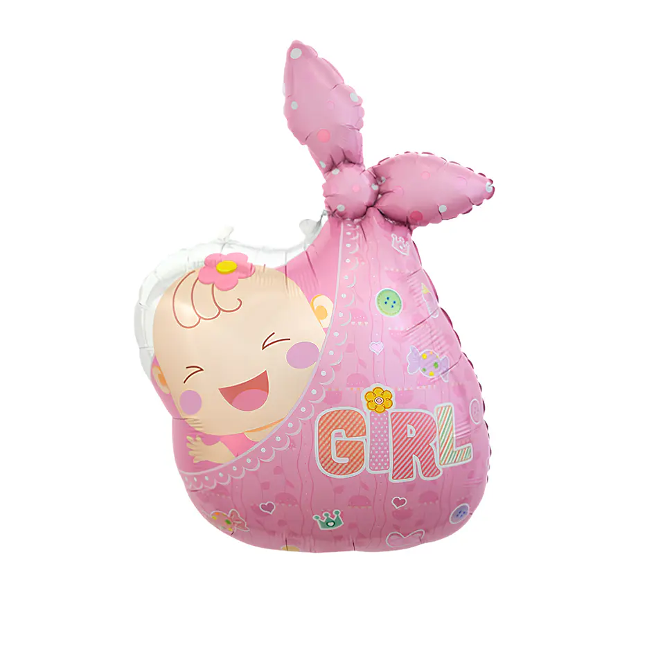 Globo Pañal Baby Girl Rosado 85cm con Helio 1
