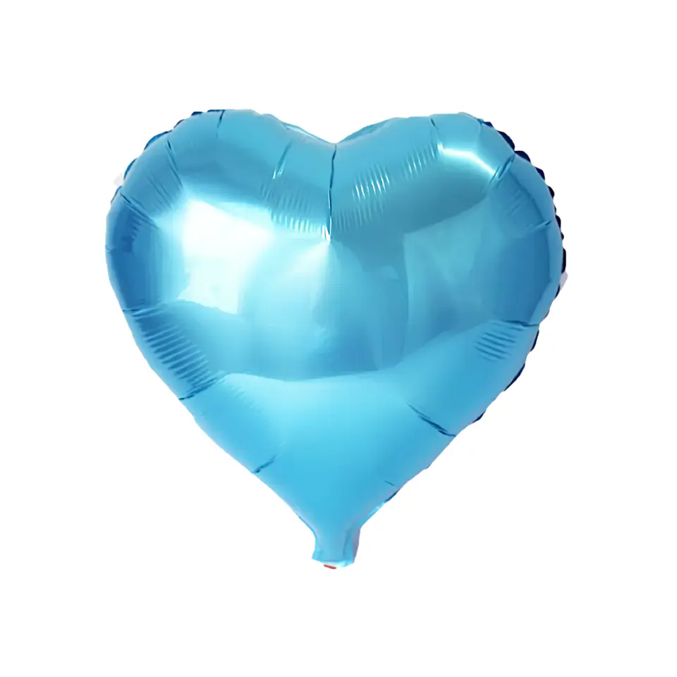 Globo Metálico Corazón Azul Claro 45cm con Helio 1