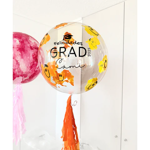 Globo burbuja personalizado con Helio Graduación
