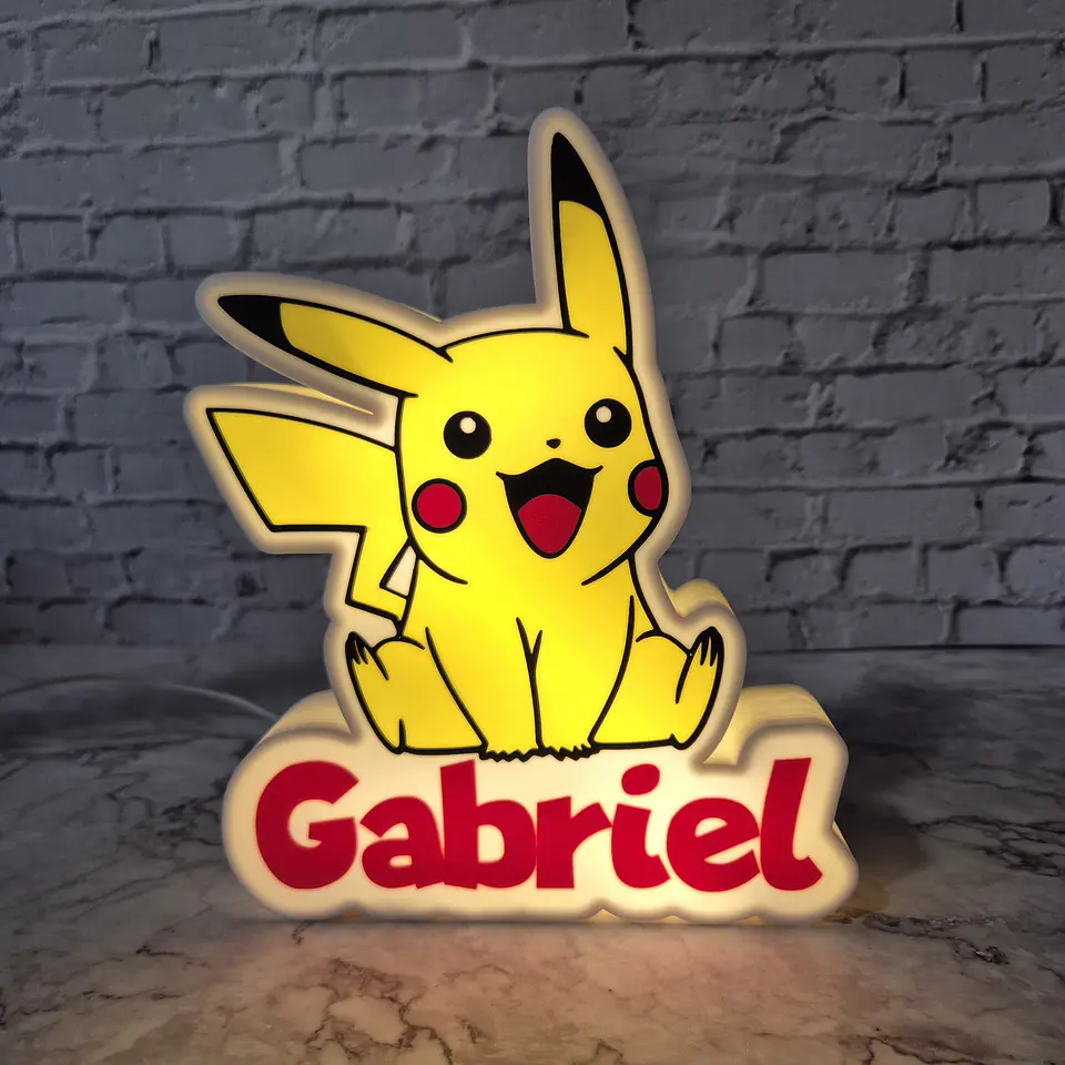 Candeeiro Temático - Pikachu (Pokémon) [Nome Personalizável] 1