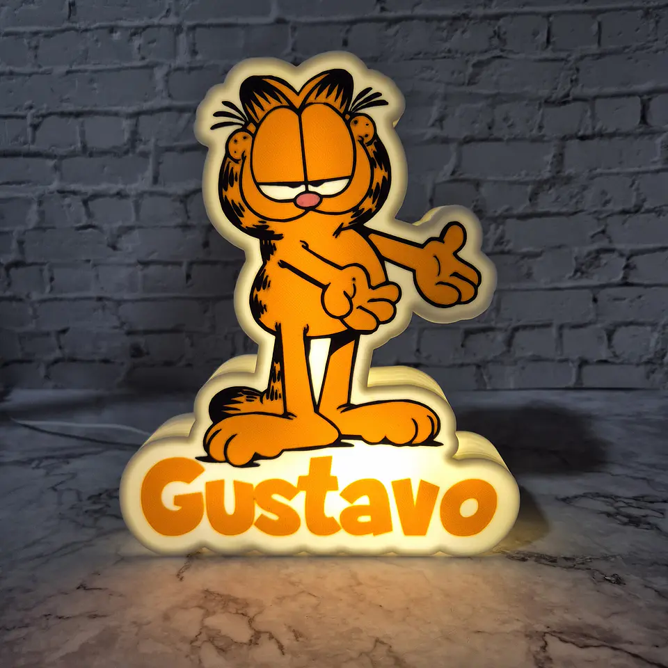 Candeeiro Temático - Garfield [Nome Personalizável] 1