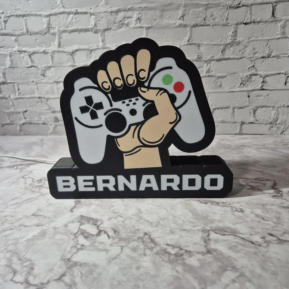 Candeeiro Temático - Gamer [Nome Personalizável] 2