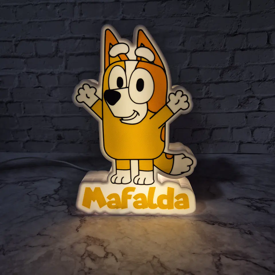 Candeeiro Temático - Bingo (Bluey) [Nome Personalizável] 1