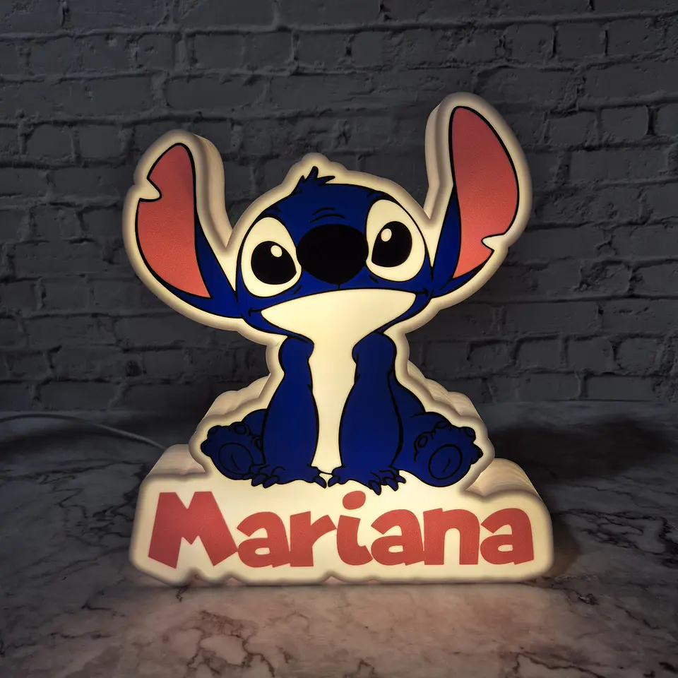 Candeeiro Temático - Stitch [Nome Personalizável] 2