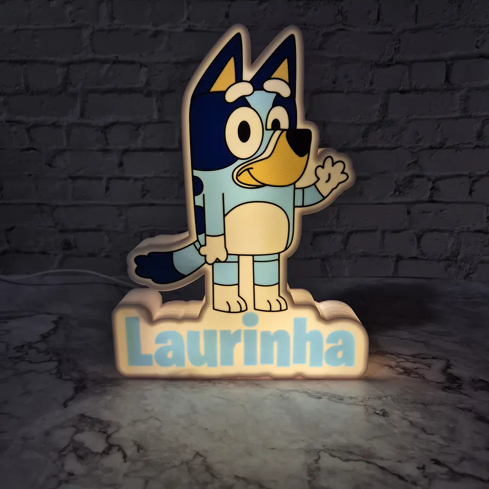 Candeeiro Temático - Bluey [Nome Personalizável] 1