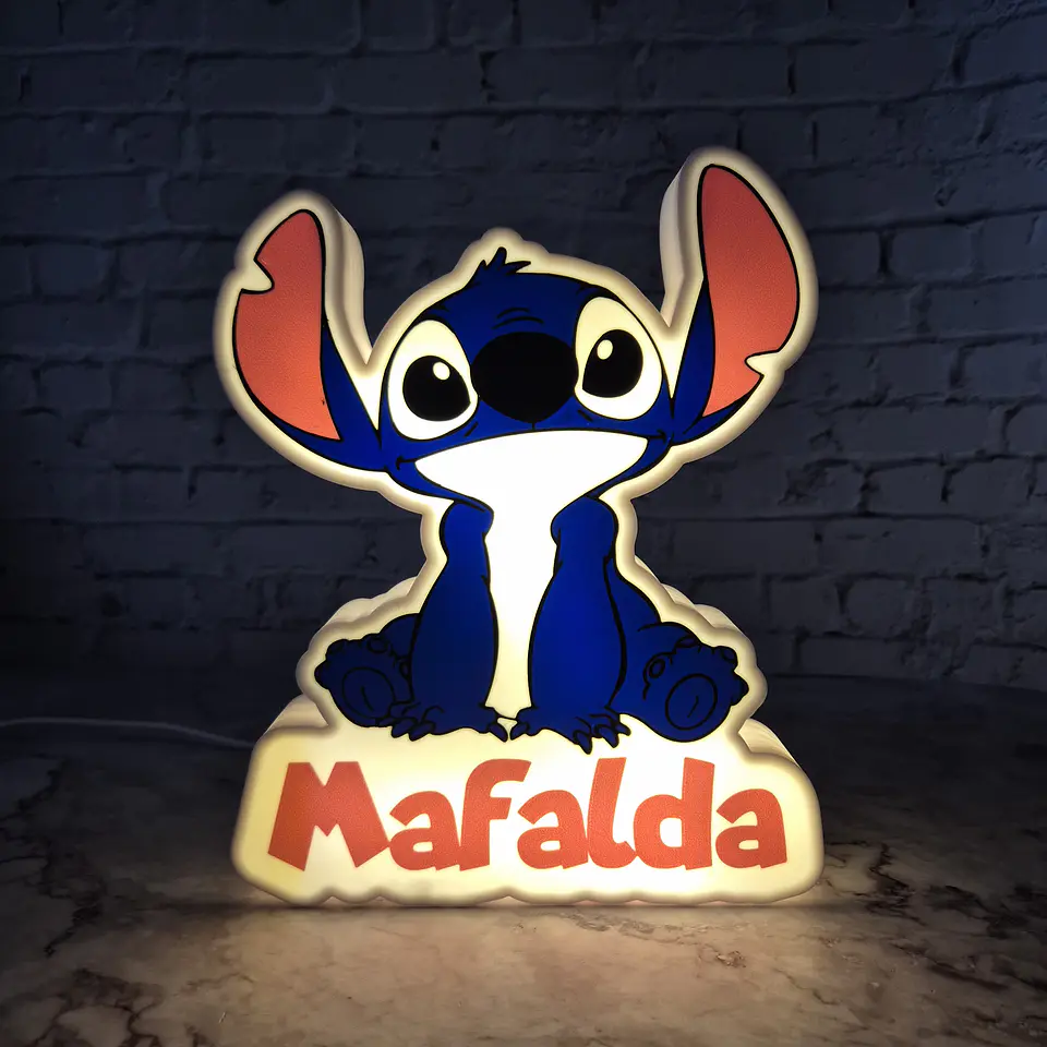 Candeeiro Temático - Stitch [Nome Personalizável] 6