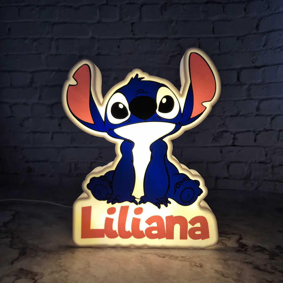 Candeeiro Temático - Stitch [Nome Personalizável] 7