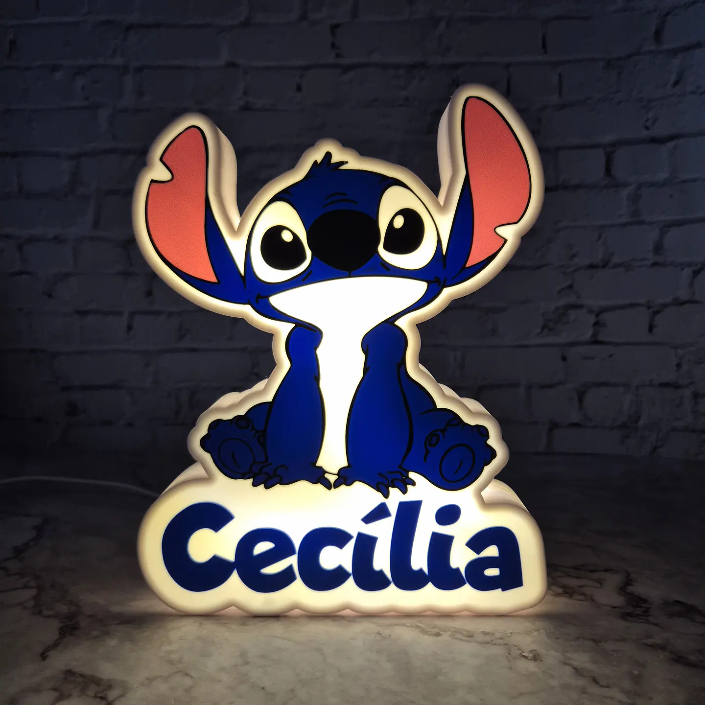 Candeeiro Temático - Stitch [Nome Personalizável] 8