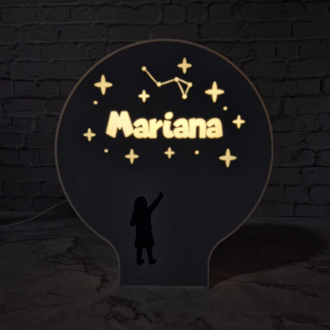 Candeeiro Desenho Oculto [Nome Personalizável]