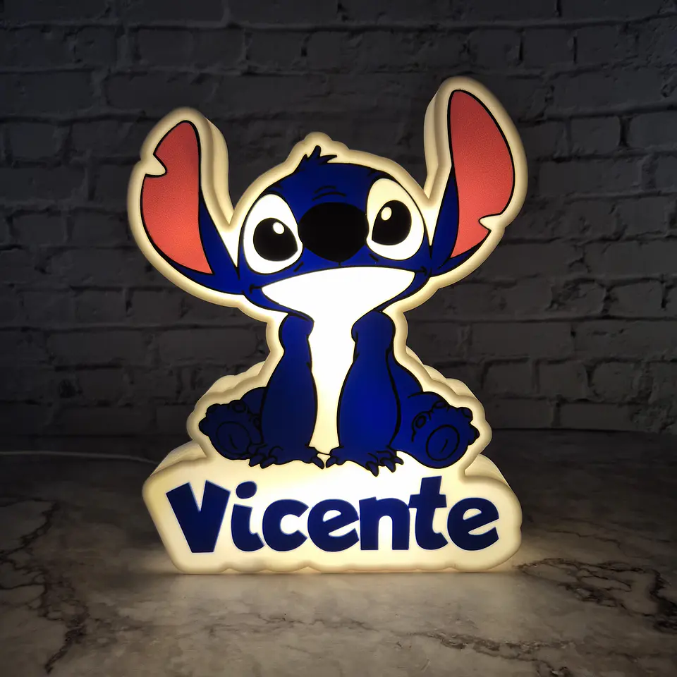 Candeeiro Temático - Stitch [Nome Personalizável] 10