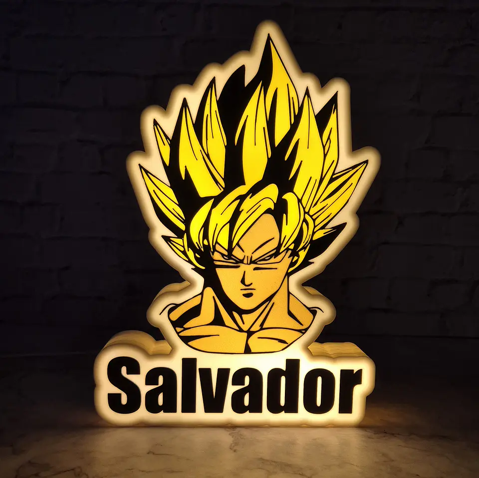 Lámpara Temática - Dragon Ball Goku [Nombre personalizable] 1