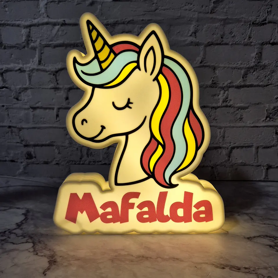 Candeeiro Temático - Unicórnio [Nome Personalizável] 1