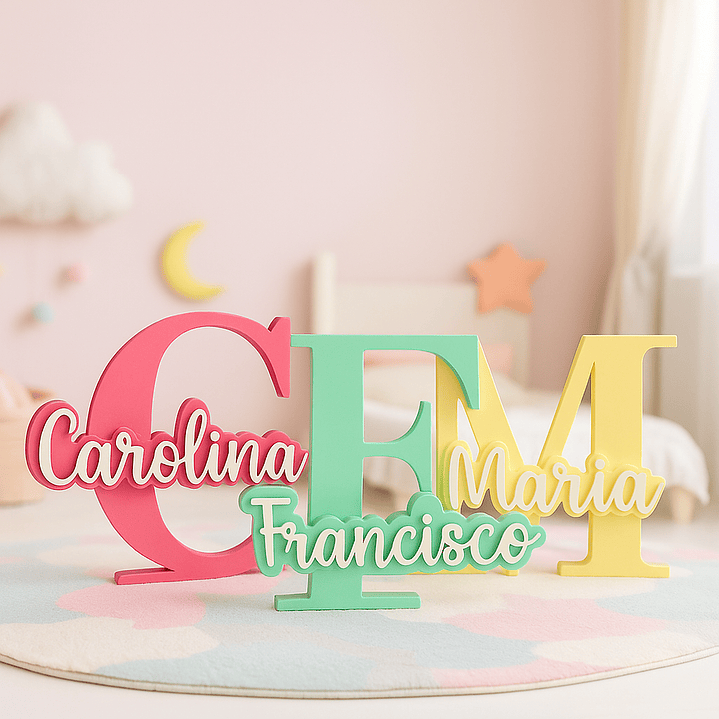 Inicial 3D - Colorida [Nome Personalizável] 1