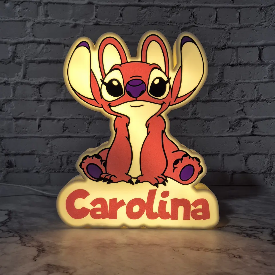 Candeeiro Temático - Angel Stitch [Nome Personalizável] 4