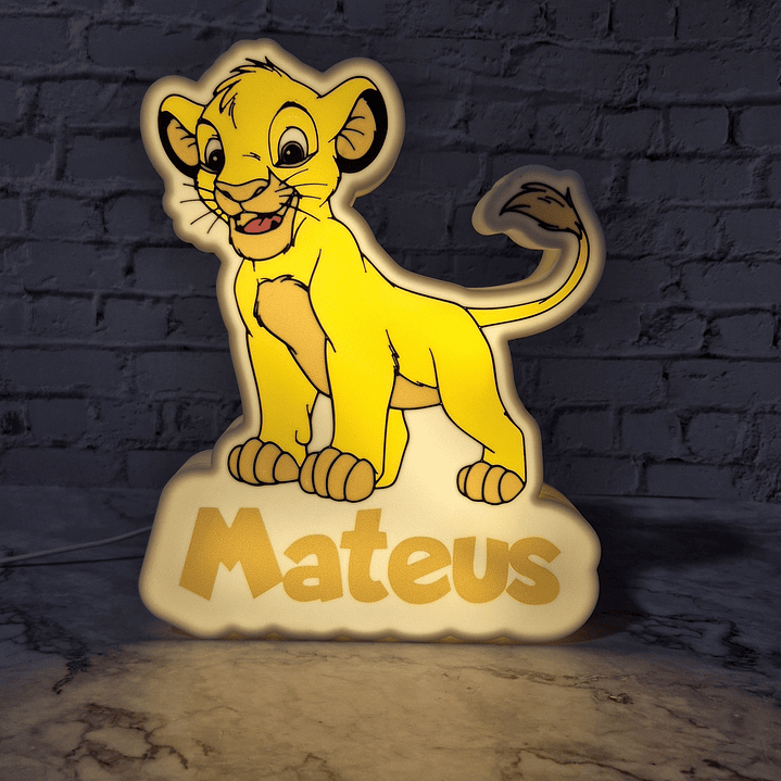 Candeeiro Temático - Simba [Nome Personalizável] 1