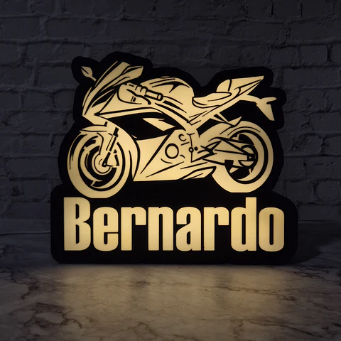 Candeeiro Temático - Mota [Nome Personalizável]