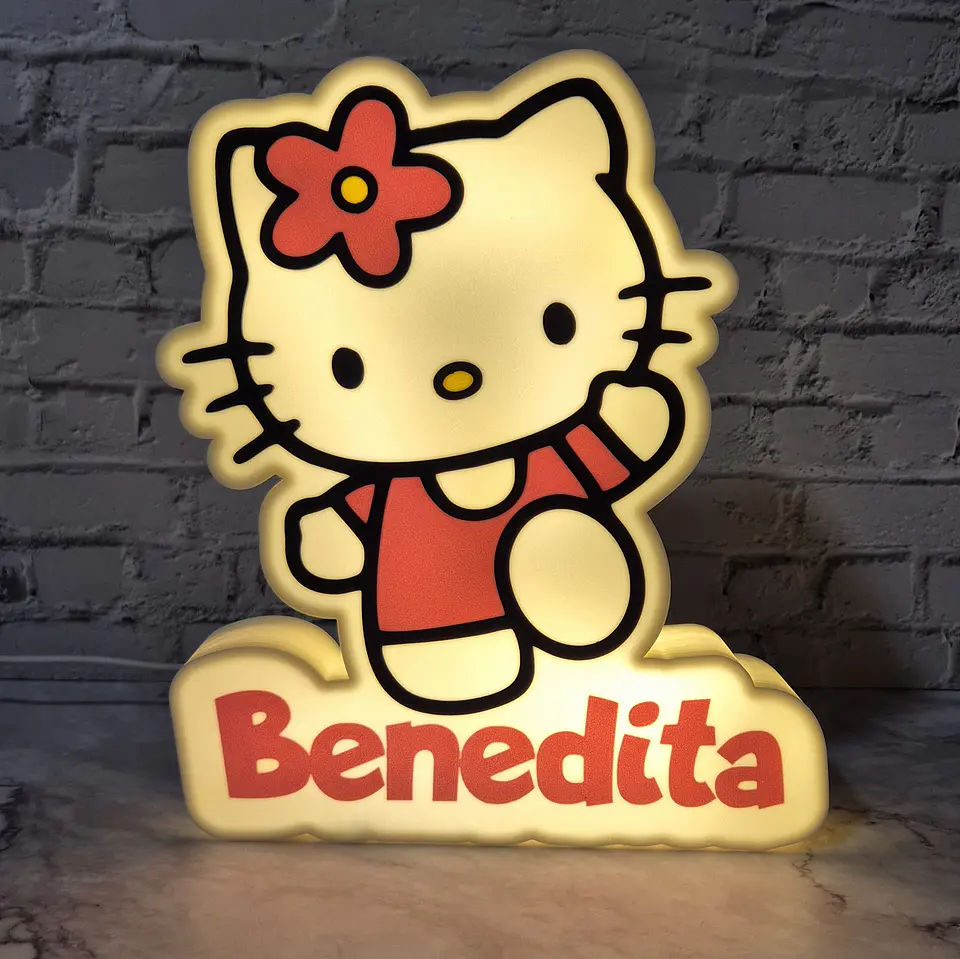 Candeeiro Temático - Hello Kitty [Nome Personalizável] 1