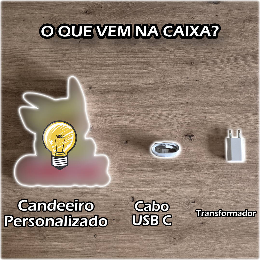 Candeeiro Madeira - Nuvem Estrelar [Nome Personalizável] 3