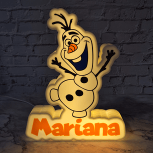 Candeeiro Temático - Olaf [Nome Personalizável]