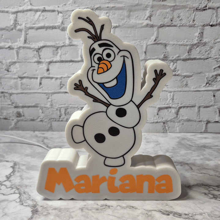 Candeeiro Temático - Olaf [Nome Personalizável] 2