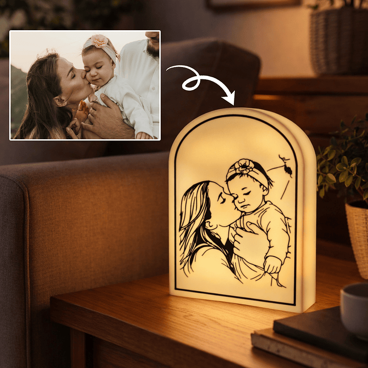 Lámpara Fotografía - Line Art [Fotografía personalizable] 1