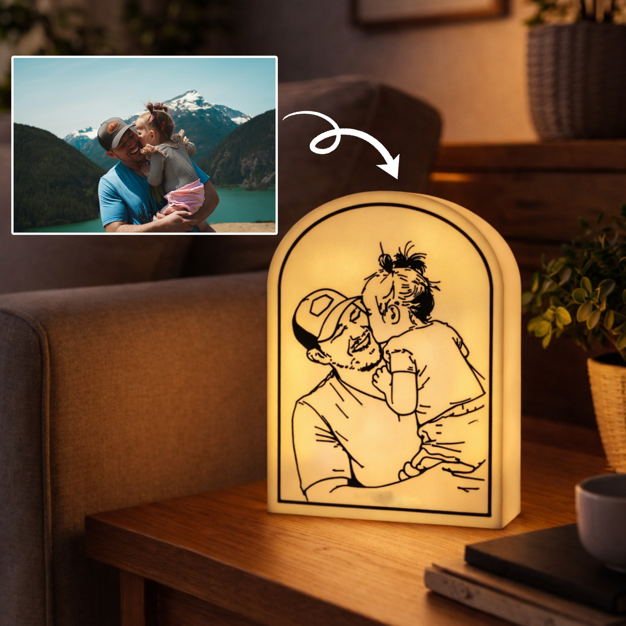 Candeeiro Fotografia - Line Art [Fotografia Personalizável] 4