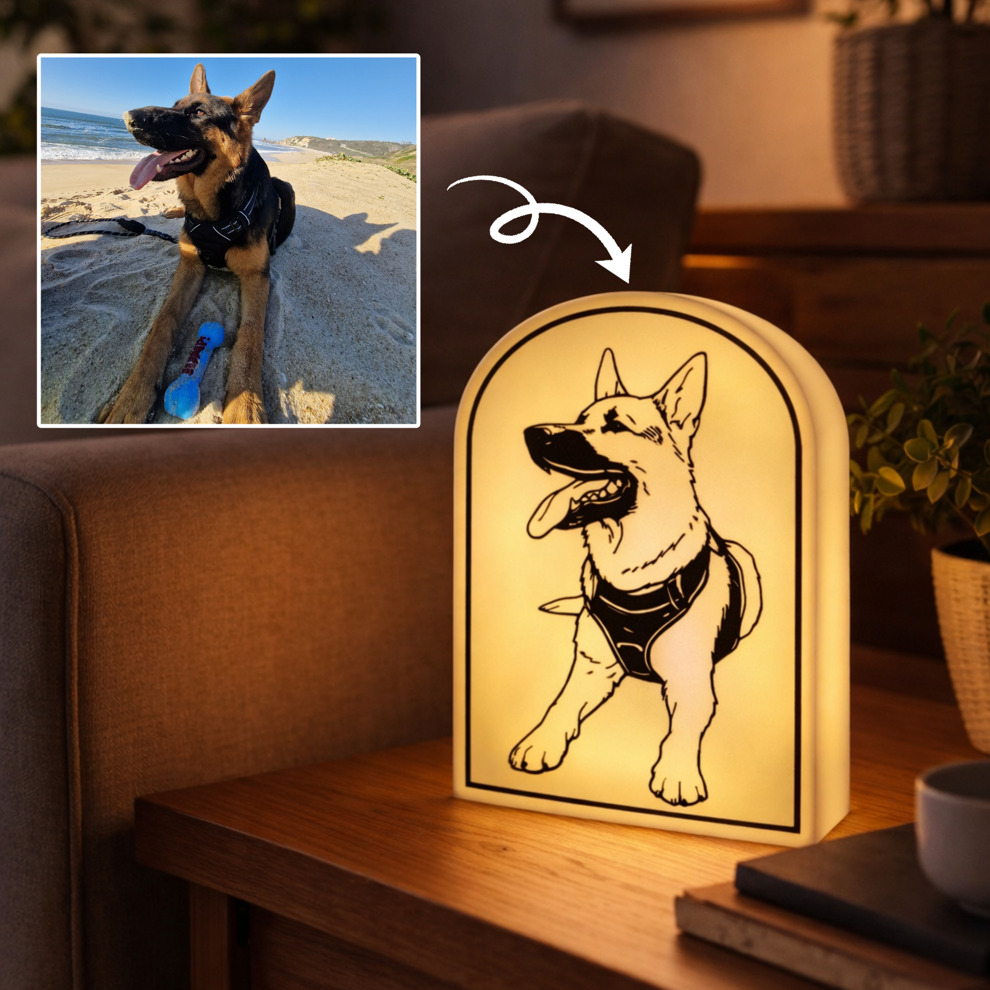 Candeeiro Fotografia - Line Art [Fotografia Personalizável] 2