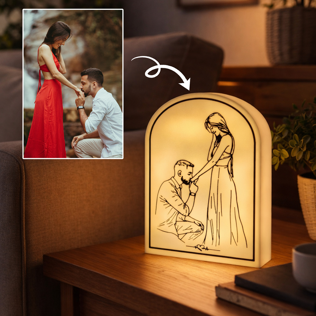 Lámpara Fotografía - Line Art [Fotografía personalizable] 3