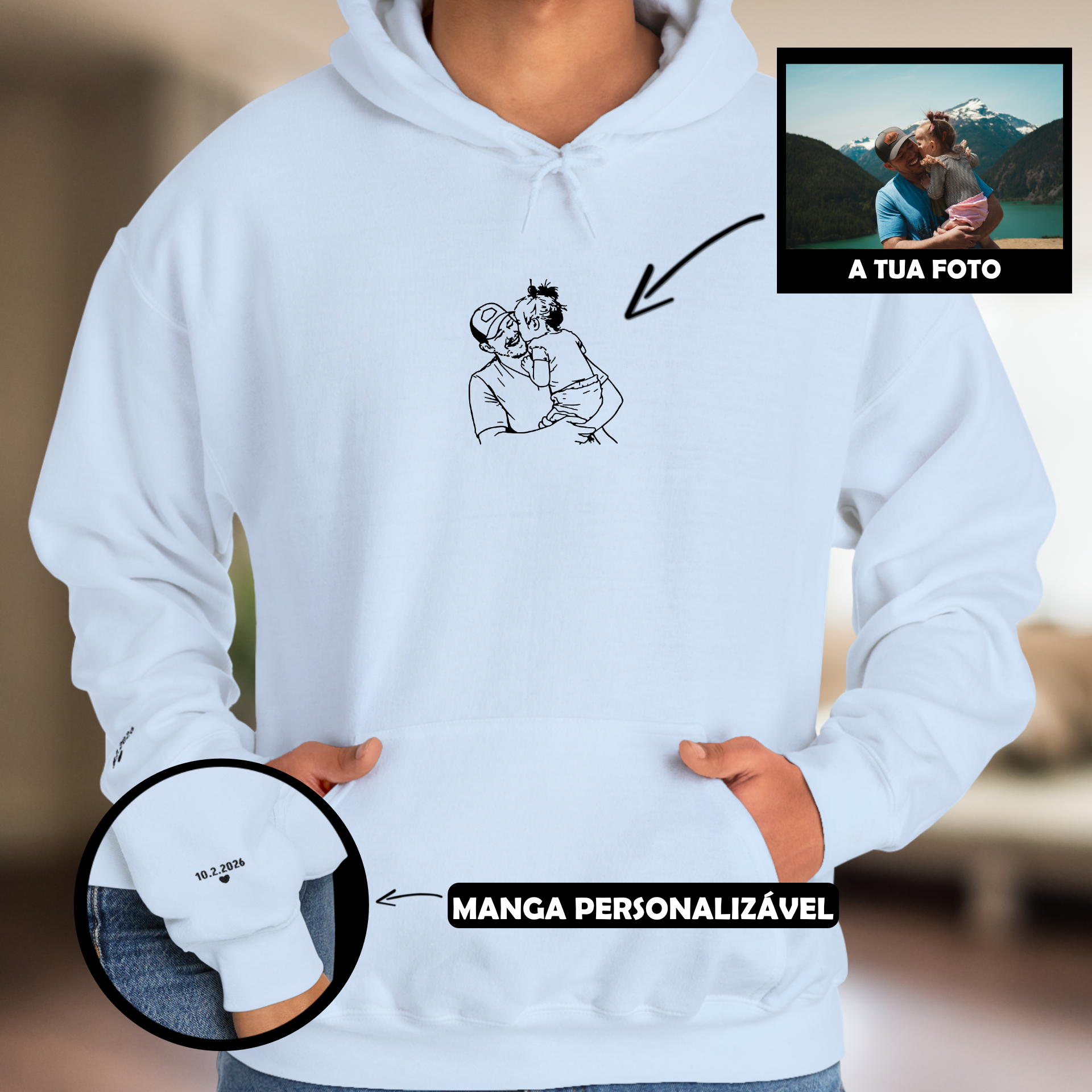 Hoodie - Fotografia Line-Art Personalizada 3